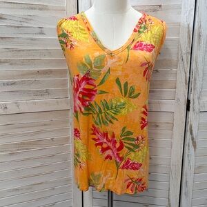 Maurices 24/7 Tropical Floral Sleeveless V-Neck Top